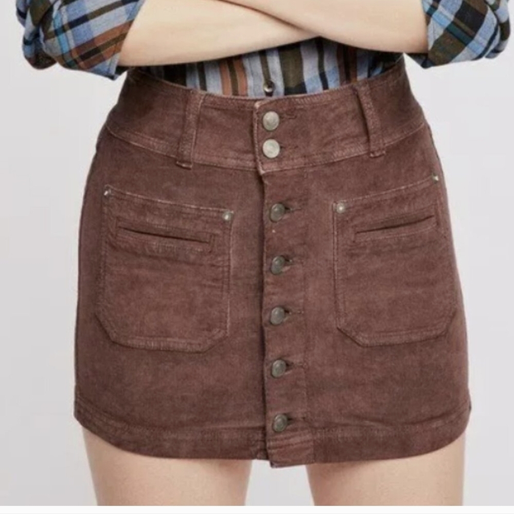 We The Free by Free People Brown Mini Skirt